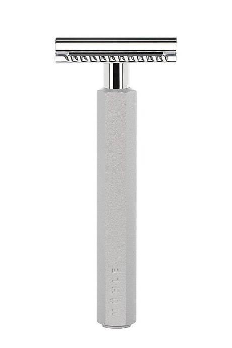 Muhle Hexagon double edge safety razor Silver - Manandshaving - Muhle Hexagon