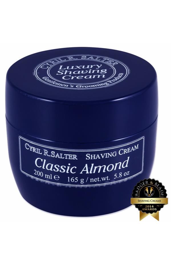 Cyril R Salter scheercrème Classic Almond 165gr - Manandshaving - Cyril R Salter