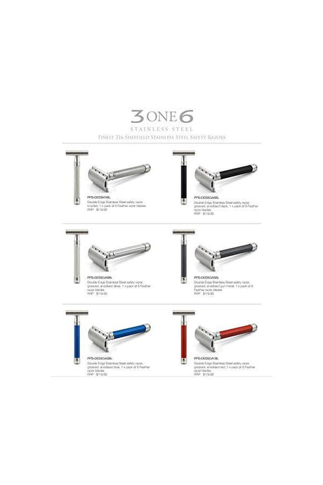 Edwin Jagger 3ONE6 double edge safety razor Gunmetal RVS - Manandshaving - Edwin Jagger 3ONE6