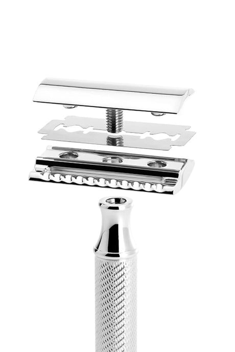Edwin Jagger double edge safety razor Octagonal zwart chroom - Manandshaving - Edwin Jagger