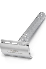 Feather All Stainless double edge safety razor + houder AS-D2S - Manandshaving - Feather