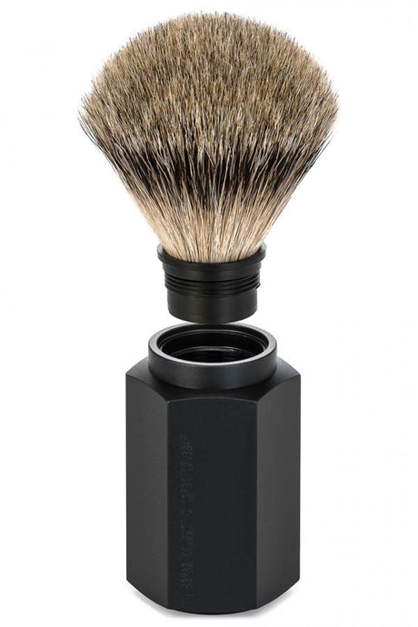 Muhle Hexagon scheerkwast dassenhaar Graphite - Manandshaving - Muhle Hexagon