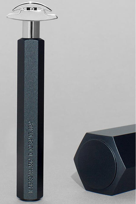 Muhle Hexagon scheerkwast synthetisch haar Graphite - Manandshaving - Muhle Hexagon