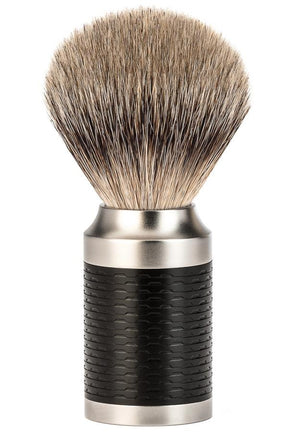 Muhle scheerkwast dassenhaar ROCCA RVS matzwart - Manandshaving - Muhle