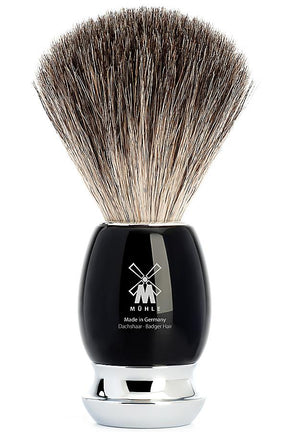 Muhle scheerkwast dassenhaar VIVO zwart chroom - Manandshaving - Muhle