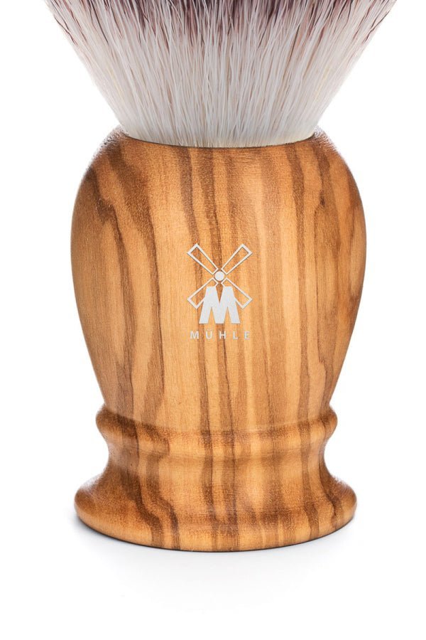 Muhle scheerkwast synthetisch haar CLASSIC Olijfhout M - Manandshaving - Muhle