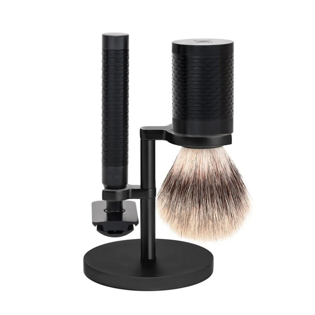 Muhle scheerset ROCCA S31M96JET - Synthetisch - RVS zwart - Manandshaving - Muhle