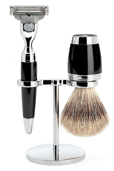 Muhle Stylo scheerkwast dassenhaar zwart chroom - Manandshaving - Mühle Stylo