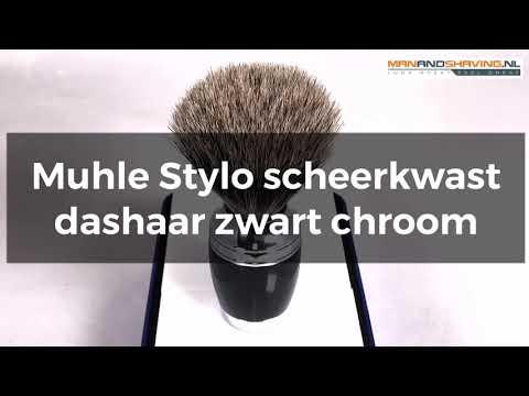 Muhle Stylo scheerkwast dassenhaar zwart chroom