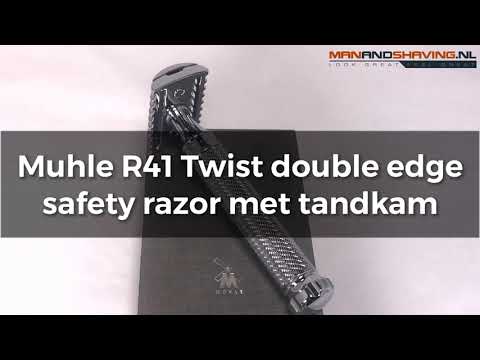 Muhle R41 Twist Double Edge Safety Razor with tooth comb