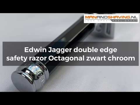 Edwin Jagger Double Edge Safety Razor octogonal noir Chrome