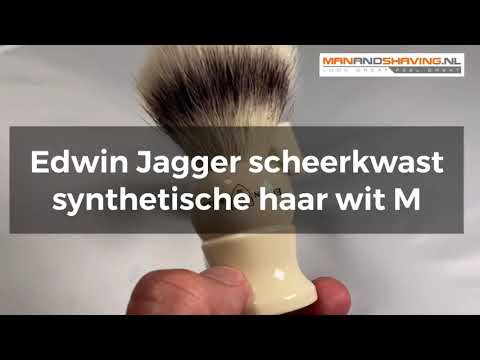 Edwin Jagger scheerkwast synthetische haar wit M