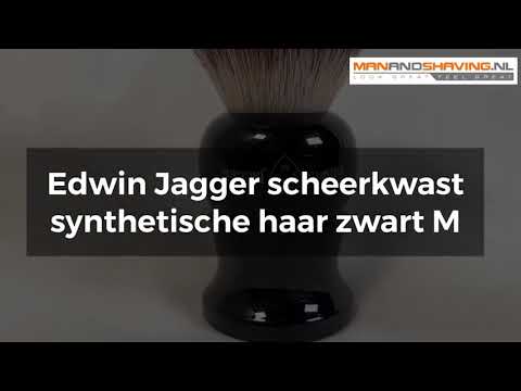 Edwin Jagger shaving brush synthetic hair black M