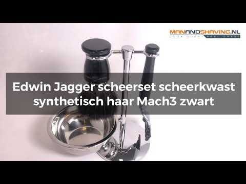 Edwin Jagger Scheerset S21M726CRB-Synthetic-Mach3-Zwart