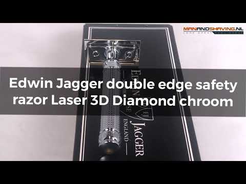 Edwin Jagger double edge safety razor Laser 3D Diamond chroom