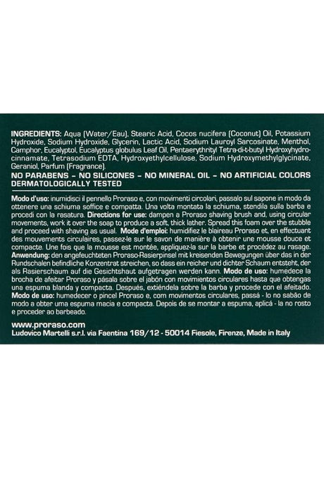 Proraso scheerzeep Menthol en Eucalyptus 150ml - Manandshaving - Proraso