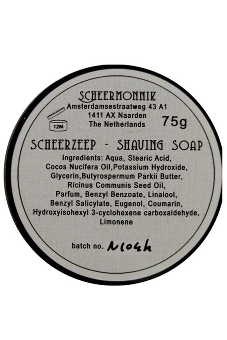 Scheermonnik scheercrème Delfts Wit 75gr - Manandshaving - Scheermonnik