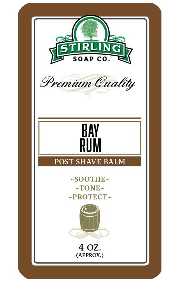 Stirling Soap Co. after shave balm Bay Rum 118ml - Manandshaving - Stirling Soap Co.