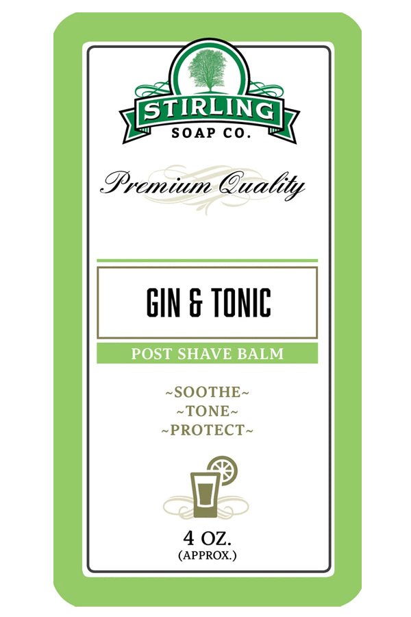 Stirling Soap Co. after shave balm Gin & Tonic on the rocks 118ml - Manandshaving - Stirling Soap Co.