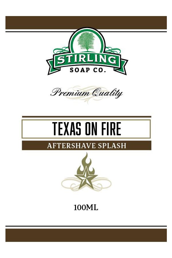 Stirling Soap Co. after shave Texas on Fire 100ml - Manandshaving - Stirling Soap Co.