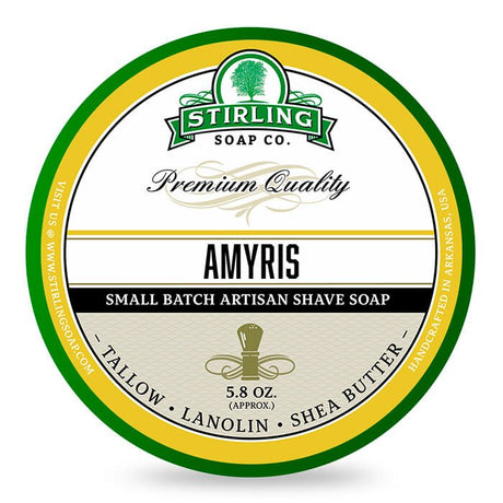 Stirling Soap Co. scheercrème Amyris 165ml - Manandshaving - Stirling Soap Co.