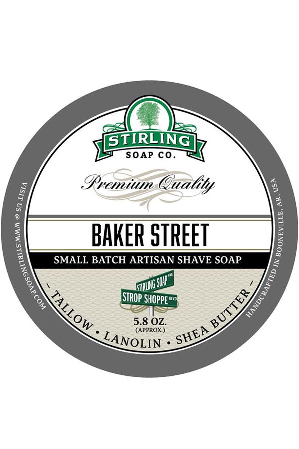Stirling Soap Co. scheercrème Baker Street 165ml - Manandshaving - Stirling Soap Co.