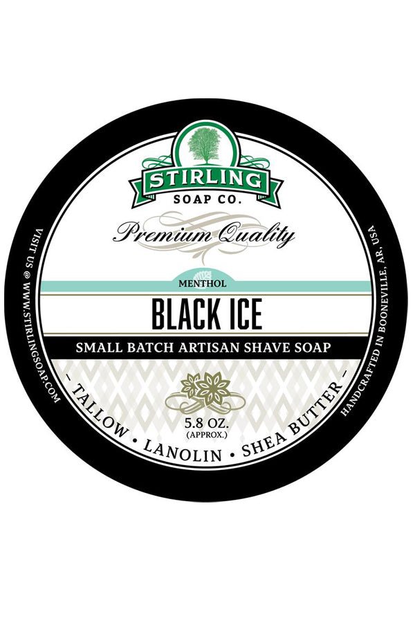 Stirling Soap Co. scheercrème Black Ice 165ml - Manandshaving - Stirling Soap Co.