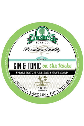 Stirling Soap Co. scheercrème Gin & Tonic on the rocks 165ml - Manandshaving - Stirling Soap Co.
