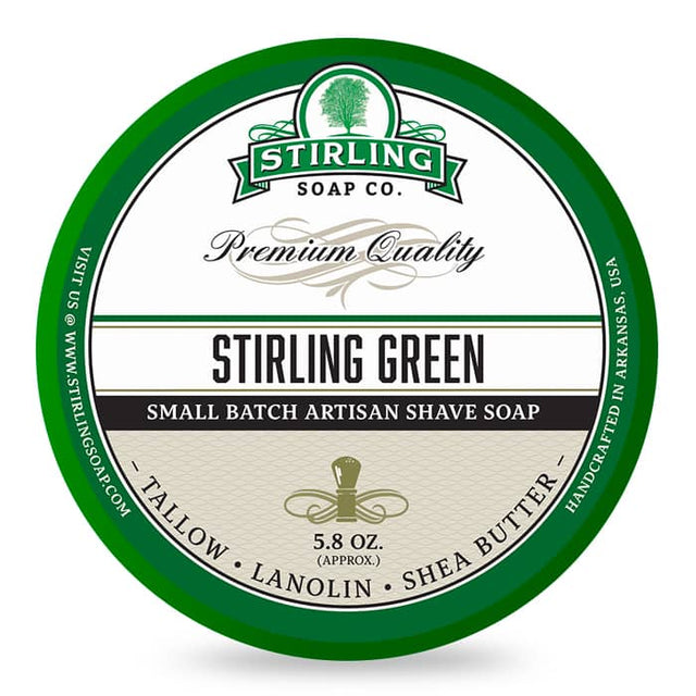 Stirling Soap Co. scheercrème Stirling Green 165ml - Manandshaving - Stirling Soap Co.