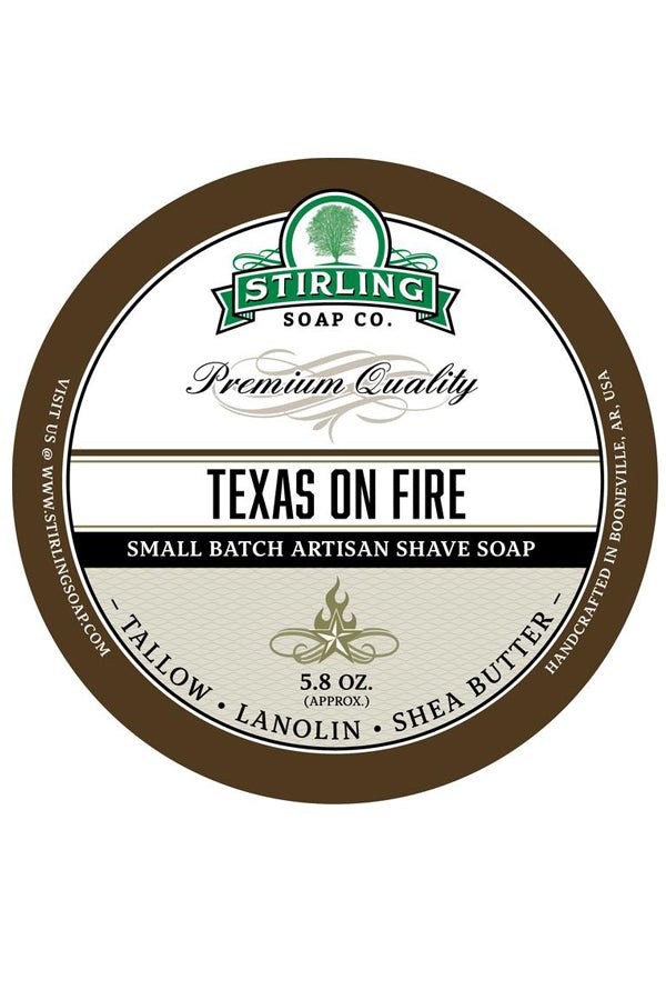 Stirling Soap Co. scheercrème Texas on Fire 165ml - Manandshaving - Stirling Soap Co.