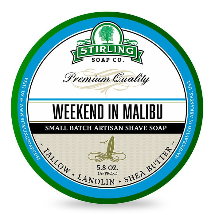 Stirling Soap Co. scheercrème Weekend in Malibu 165ml - Manandshaving - Stirling Soap Co.