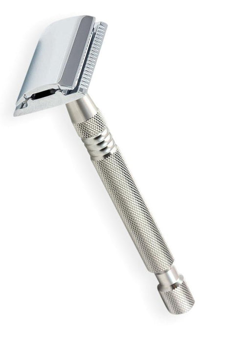 TIMOR double edge safety razor chroom 100mm handvat - Manandshaving - TIMOR